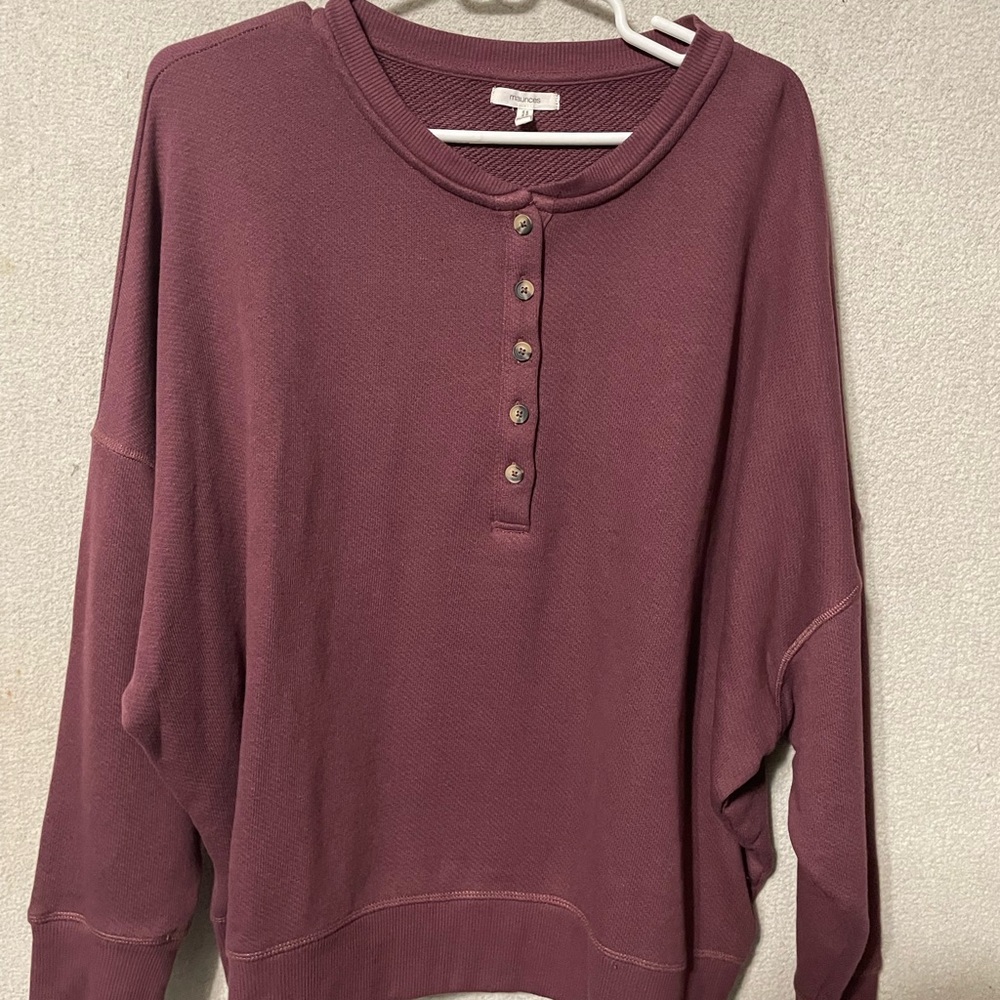 Maurices Plum Button-Up Sweatshirt